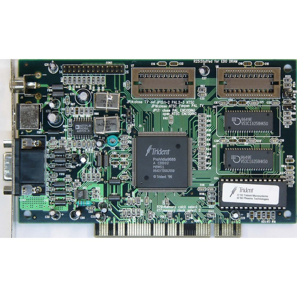 Trident Providia 9685 Video Memory 2MB for Trident Providia 9685 video card.