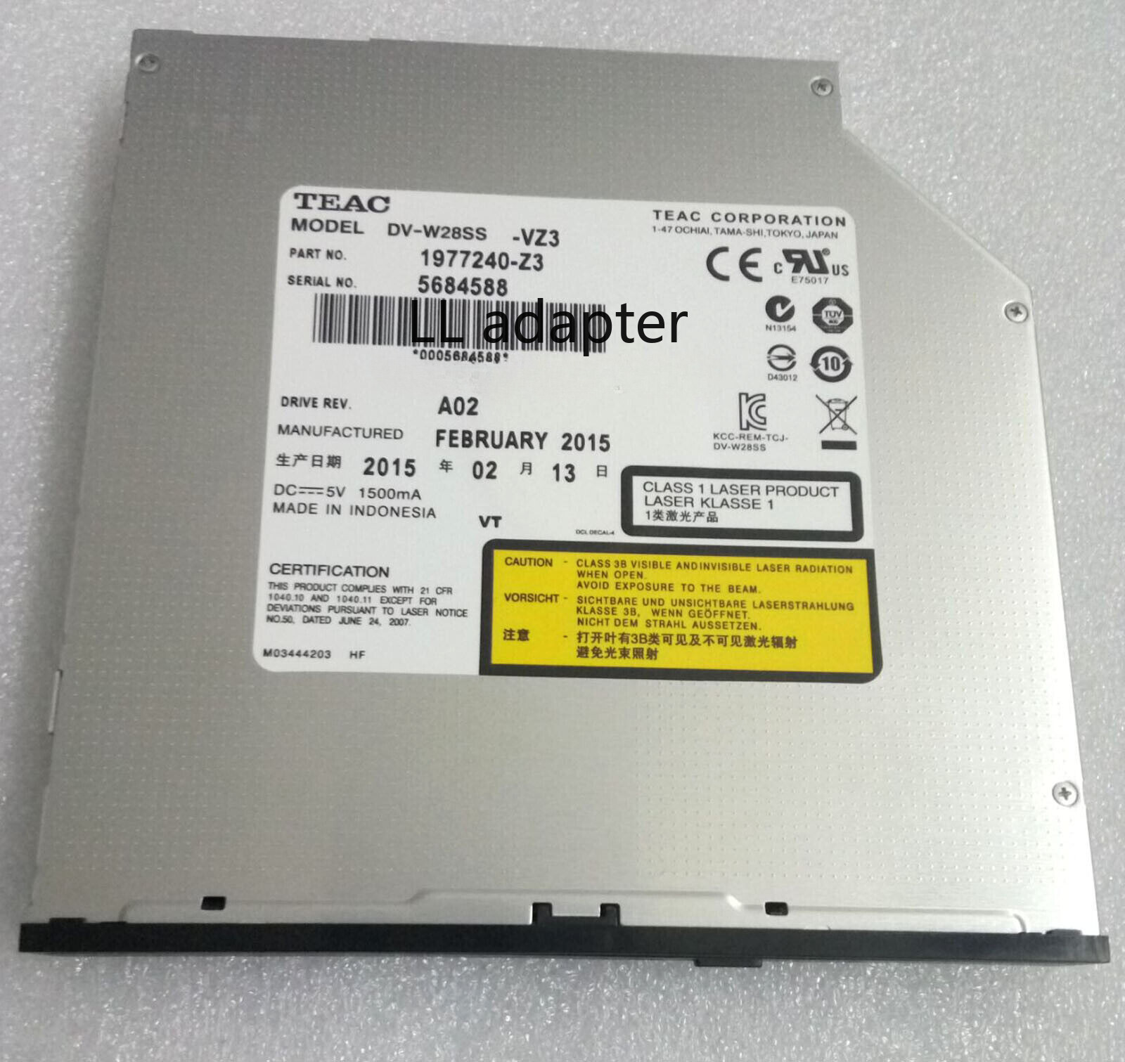 TEAC DV-W28SS SATA Slot Load CD DVD Rewriter Burner Drive 12.7mm DVD RW Burner
