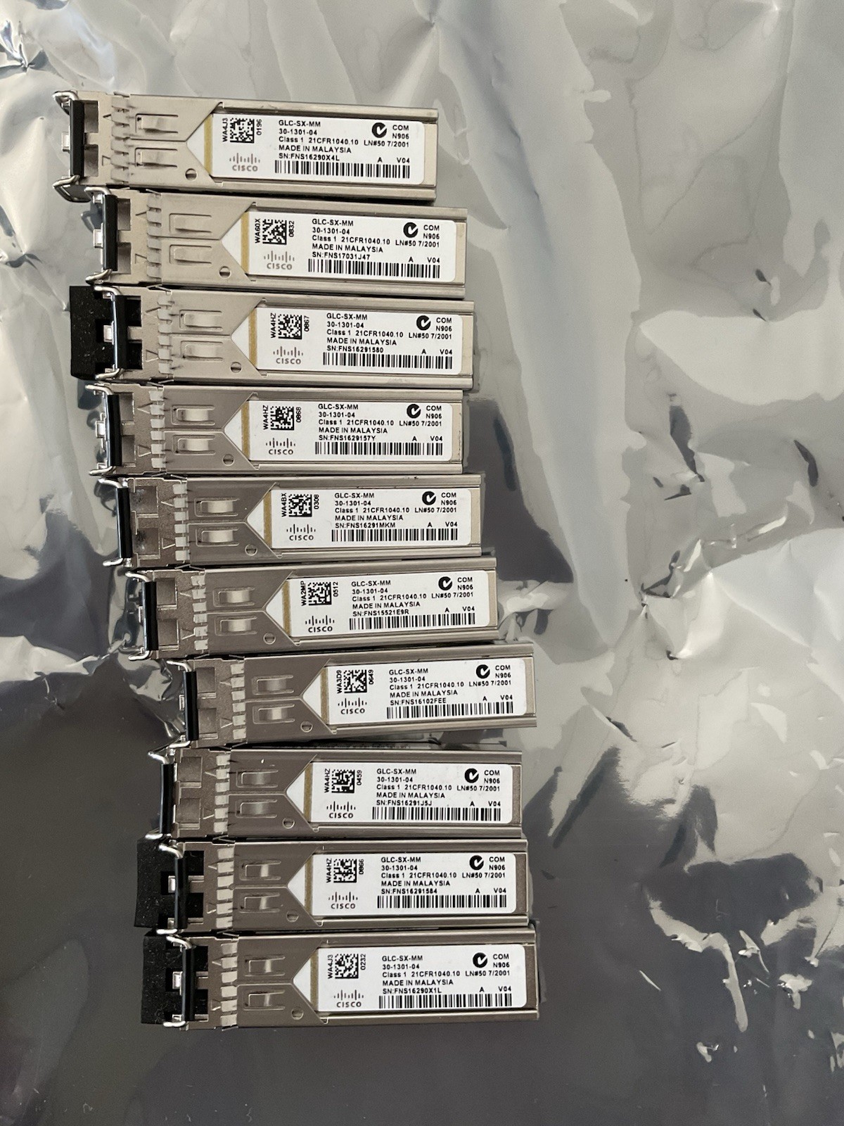 lot10 Cisco GLC-SX-MM 1000BASE-SX SFP Transceiver Module - Cisco 30-1301-04