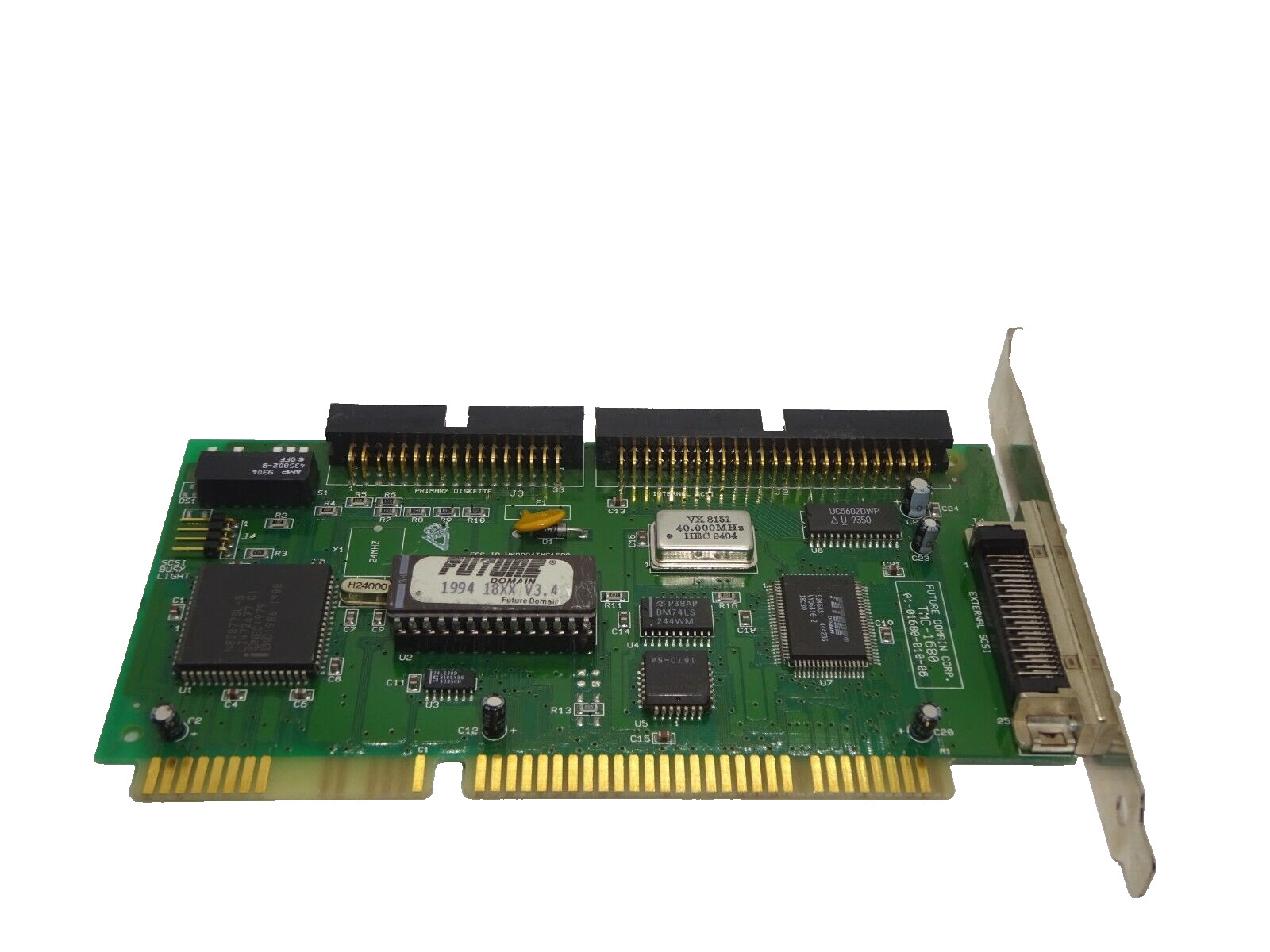 FUTURE DOMAIN TMC-1680 16BIT PRIMARY FLOPPY DISK INTERNAL/EXTERNAL SCSI #GK9863