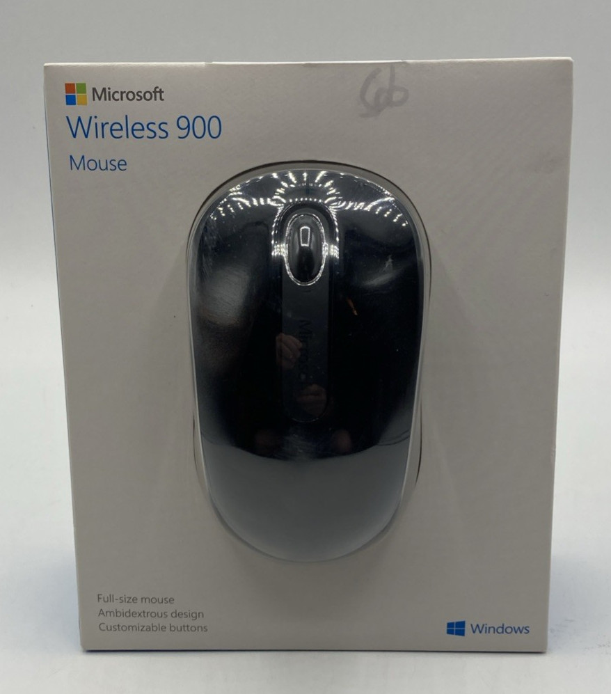 Microsoft Wireless 900 Mouse Black Full Size USB Ambidextrous PW4-00001 Sealed