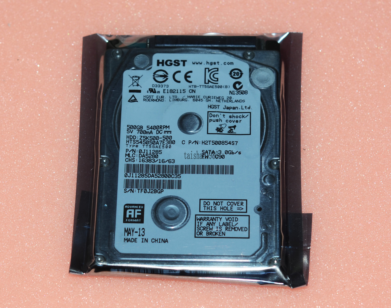 HGST 500GB (2.5") Internal HDD FOR LAPTOP SLIM 6.35cm HTS545050A7E380 Z5K500-500