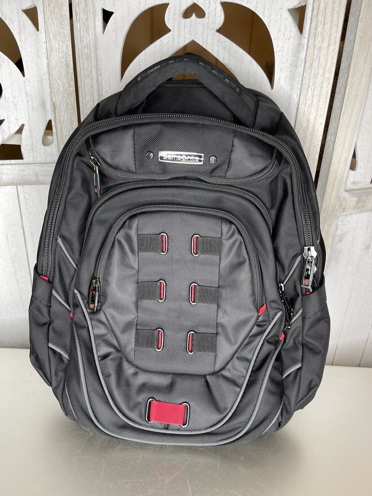 Samsonite Tectonic PFT Laptop Backpack Black Red 17-Inch Travel Carry All