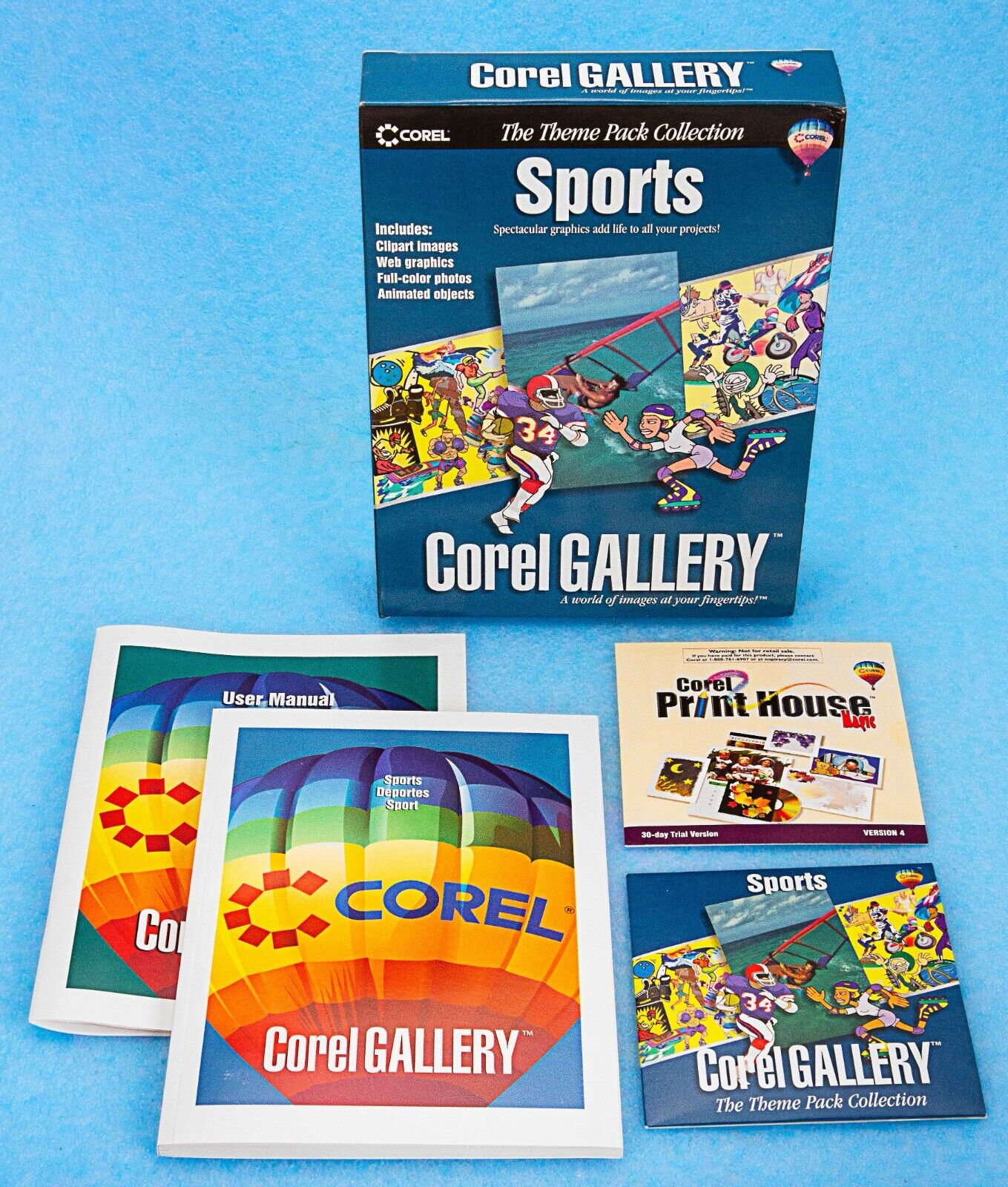 NEW Corel Gallery SPORTS - THEME PACK COLLECTION with Full color clip art Manual