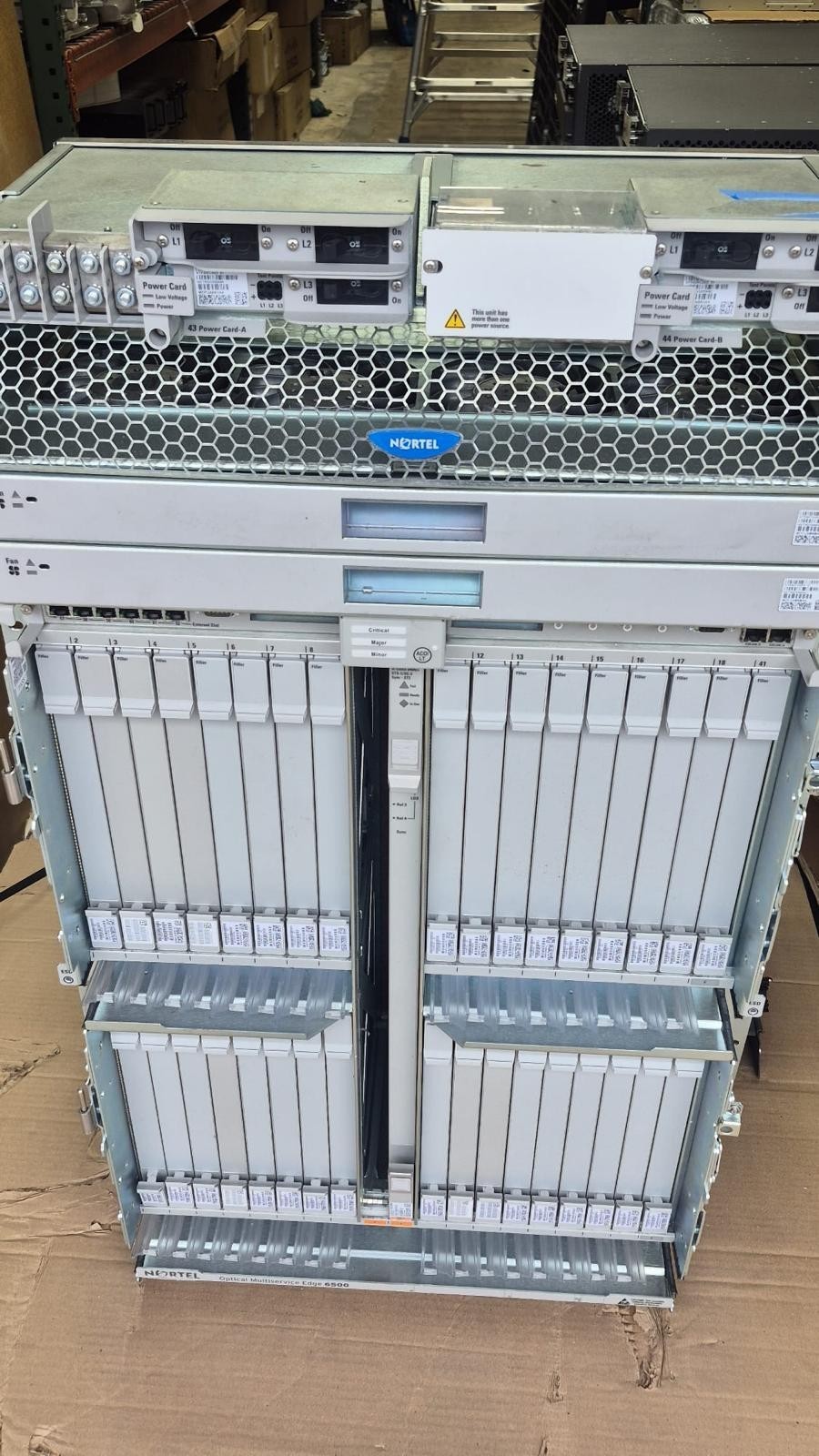 CIENA NORTEL NTK603AB  32 Slot Optical Shelf Chassis, fans and power supply Only