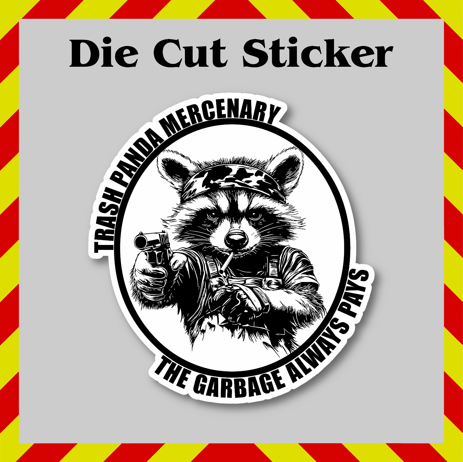 Tactical Trash Panda Sticker - Funny Waterproof Printed Decal for Water Bottles