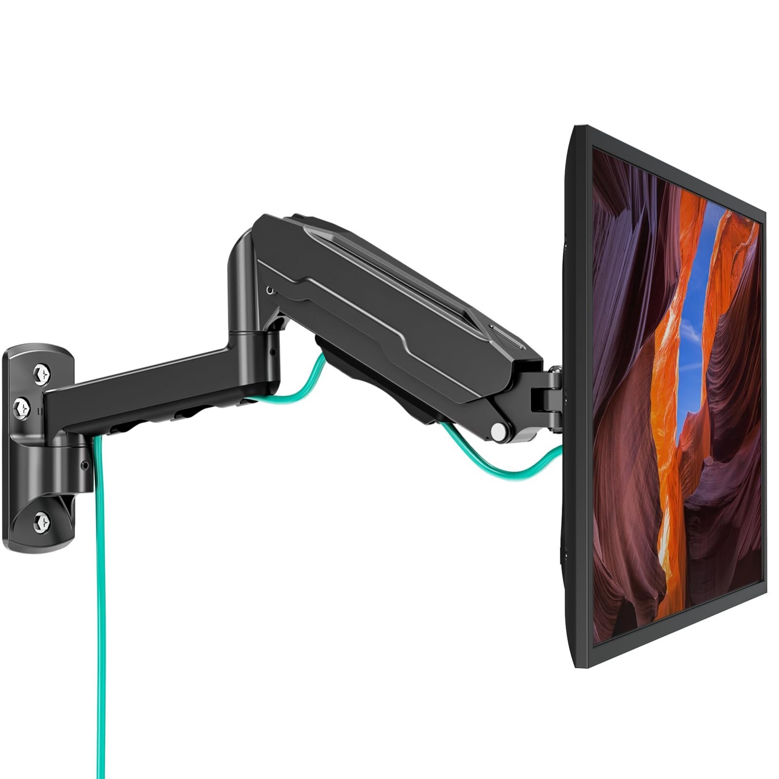 Single Monitor Wall for 13 to 32‑inch Computer Screens, Height‑Adjustable Monito