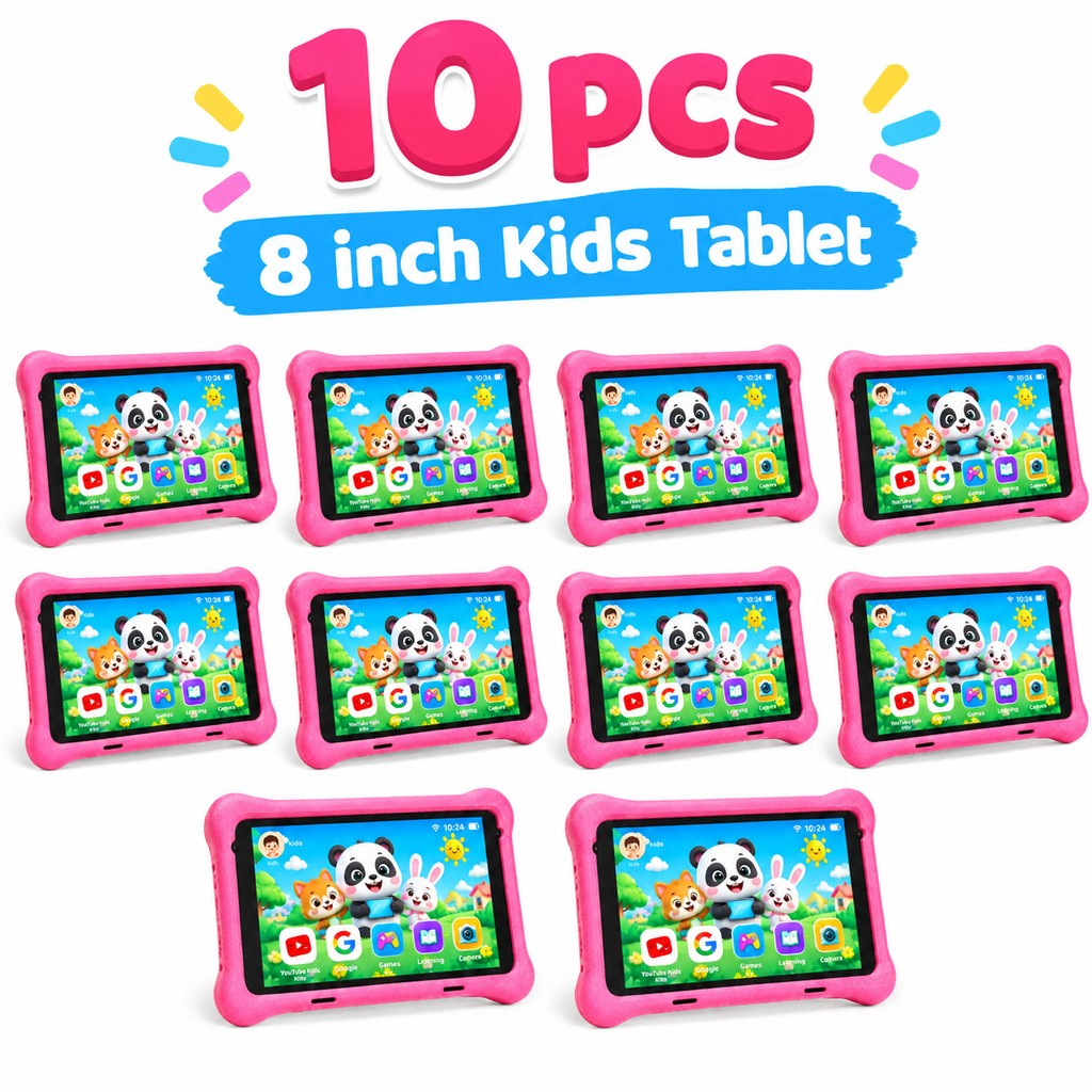 10pcs 8" Tablet Android 12 For Kids 2+32GB ROM 4000mAh Wifi5G Bluetooth Google