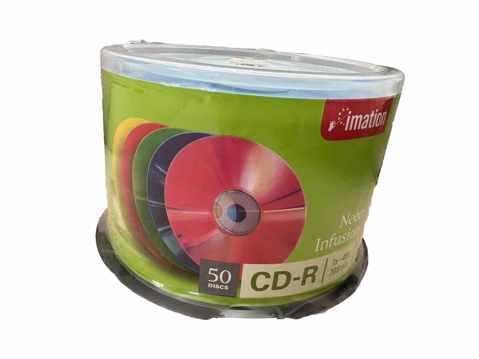 Imation Neon Infusion CD-R 40X 700MB 80min Factory Sealed Pack of 50