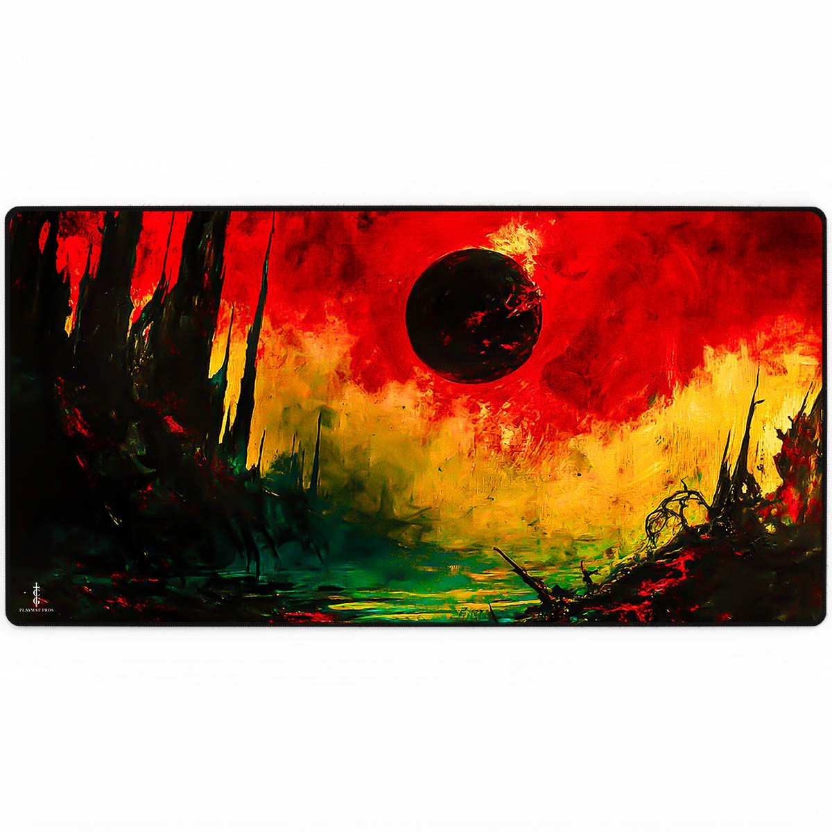 Volcanic Peaks TCG Playmat Gaming Mousepad MTG Fantasy Landscape Art