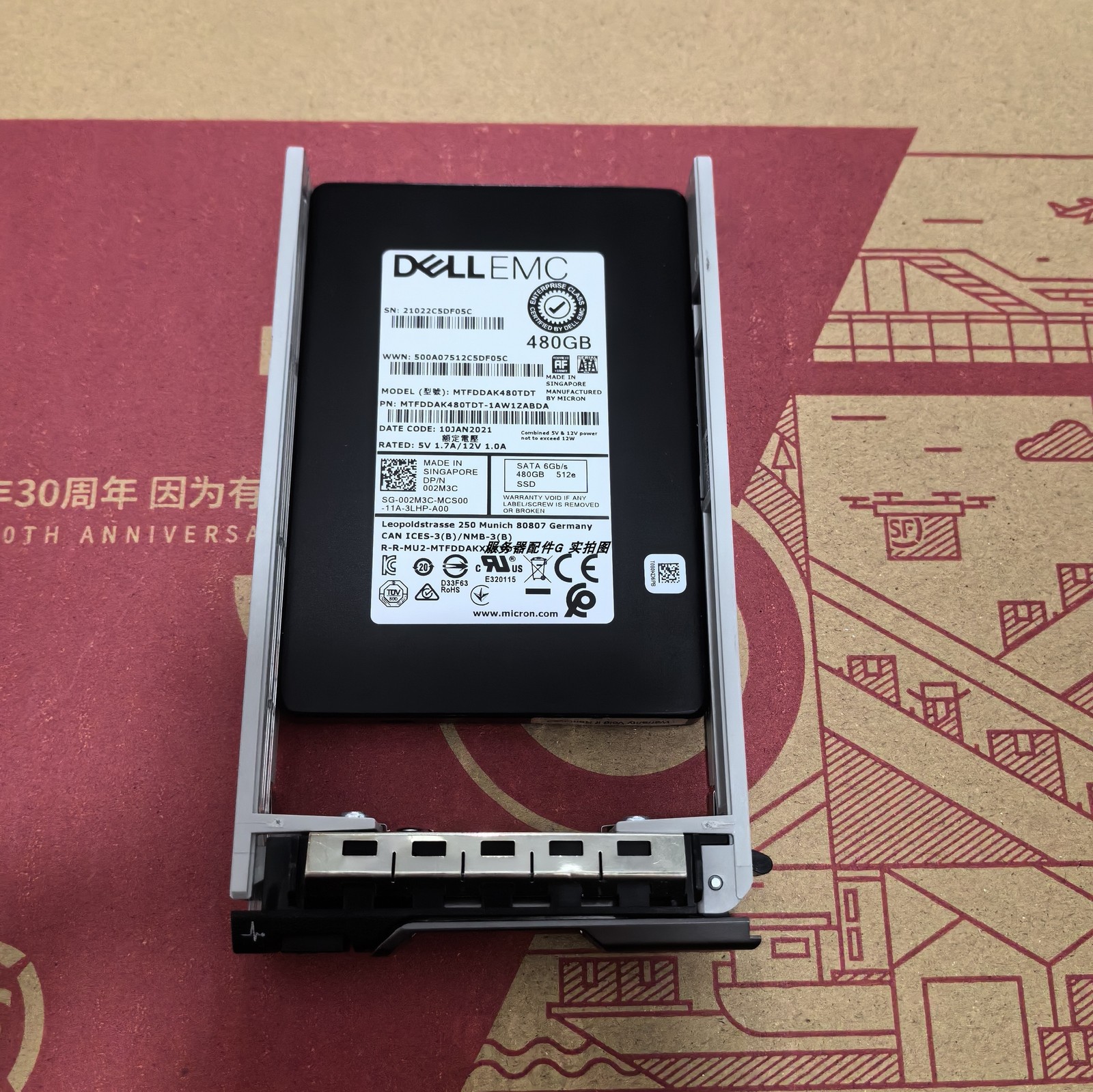 Dell 002M3C 480GB SATA SSD 2.5" 02M3C R730/R740 Solid State Drive