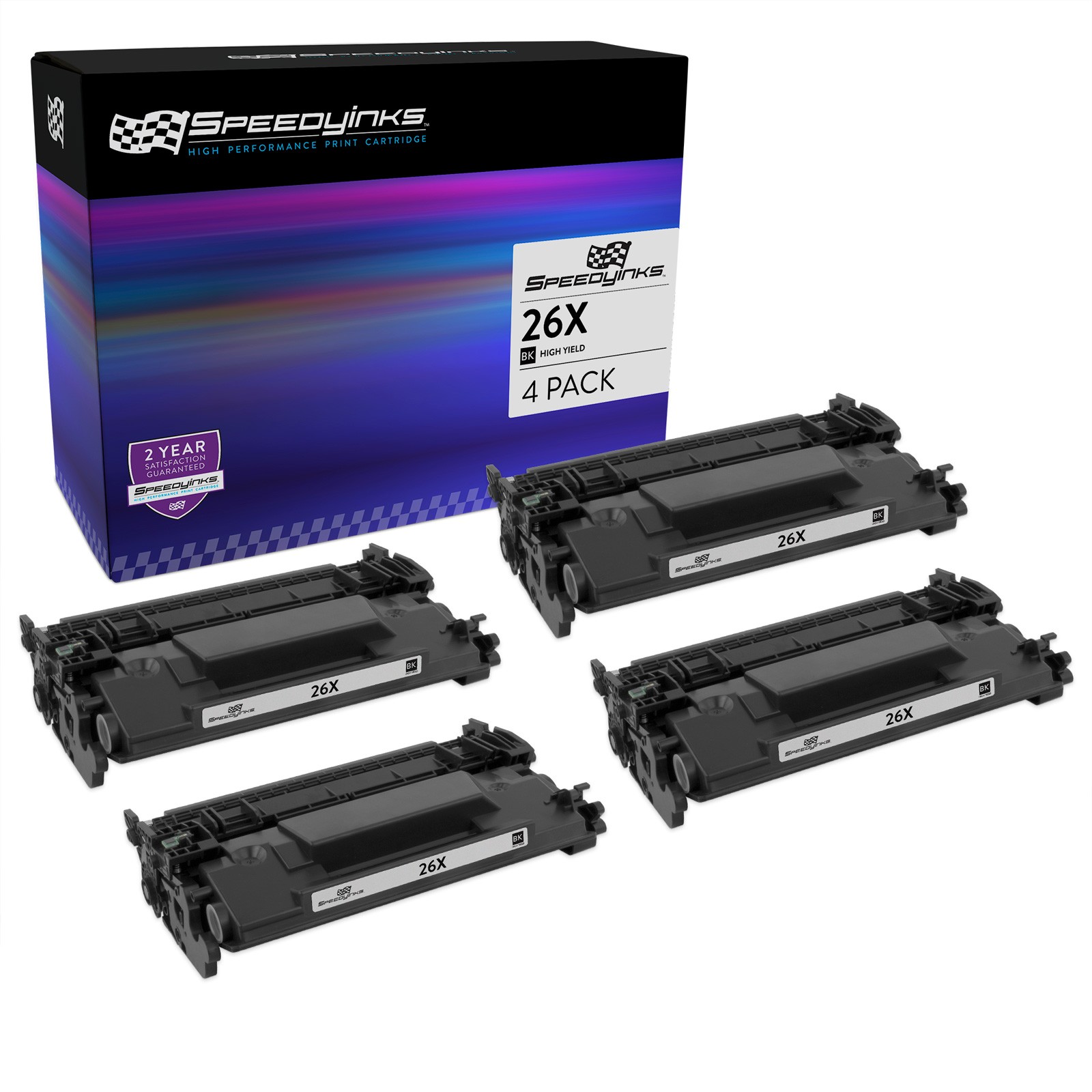 SPEEDYINKS 4PK Replacement HP 26X CF226X Black Toner LaserJet Pro M402d M426dw