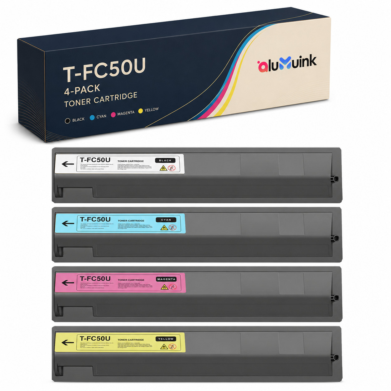 4 Pack T-FC50U Toner Cartridge Set CBYM for E-Studio 3555C 4555C 5055C 2555C