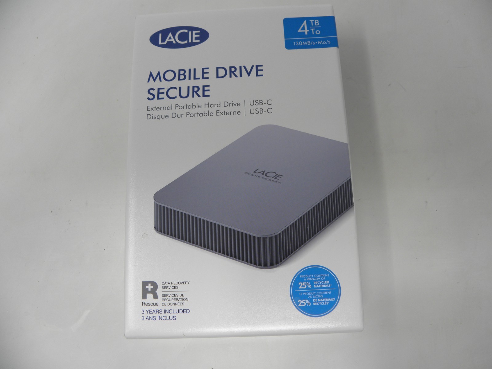 LaCie Mobile Drive Secure External Hard Drive 4 TB USB Type-C 3.2 Gen 1 3.1 Gen