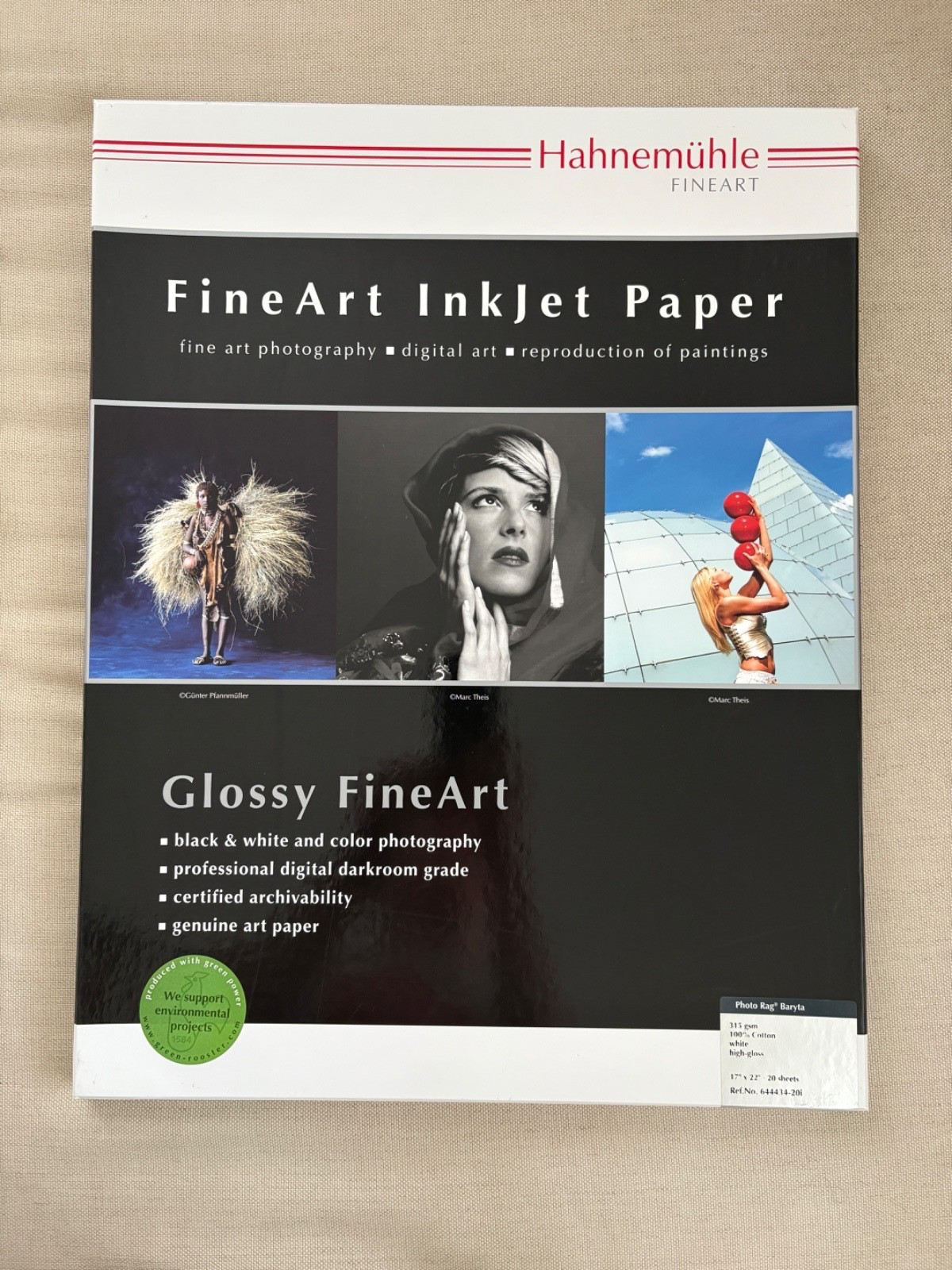 Hahnemuhle Photo Rag Glossy Baryta Paper 17 x 22", 9/20 Sheets 315gsm