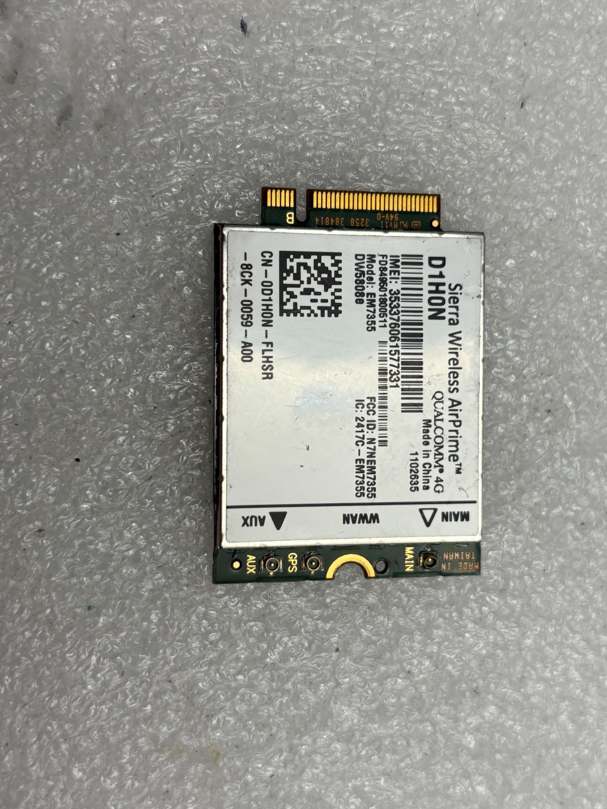 Genuine Dell D1H0N DW5808e Sierra Wireless AirPrime EM7355 4G LTE M.2 WWAN Card