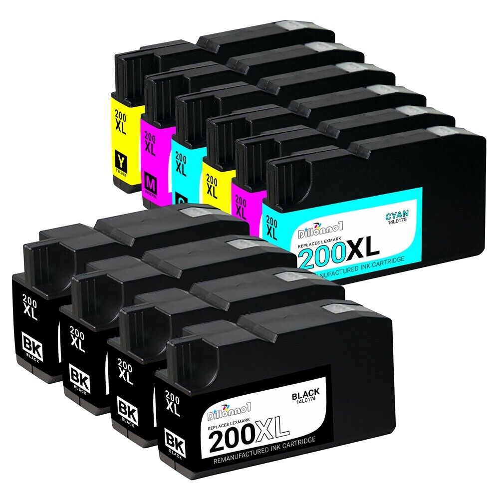 Replacement Lexmark 200XL 14L0174 14L0175 14L0176 14L0177 Ink Cartridge