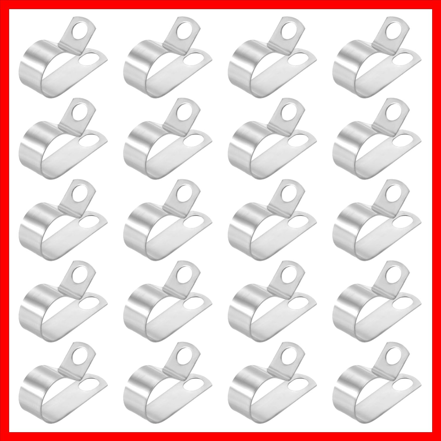 20pcs Metal Wire Clamp 7/8" Inch 22mm R-Type Cable Clip 304 Stainless Steel C...