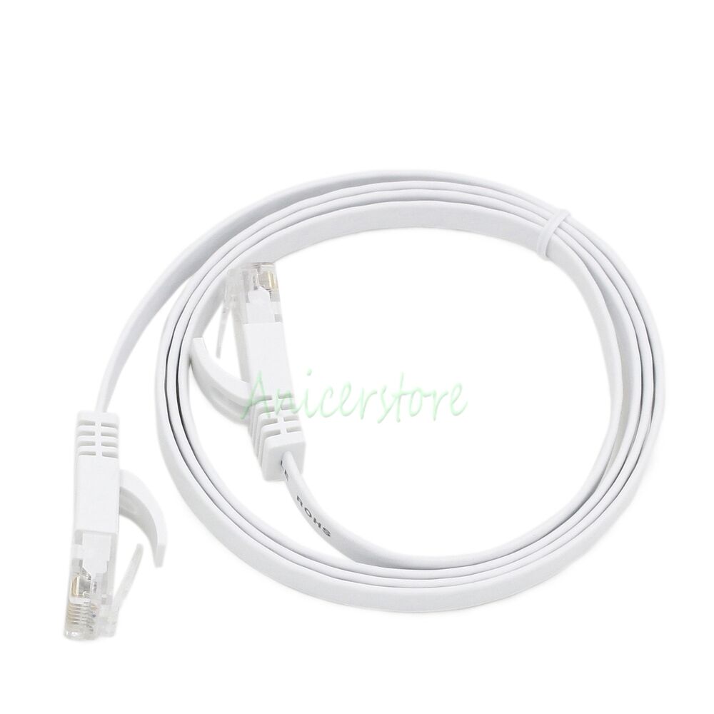 10pcs 1M CAT6 RJ45 Ethernet Network LAN Interne Cable Flat UTP Patch Router WHT