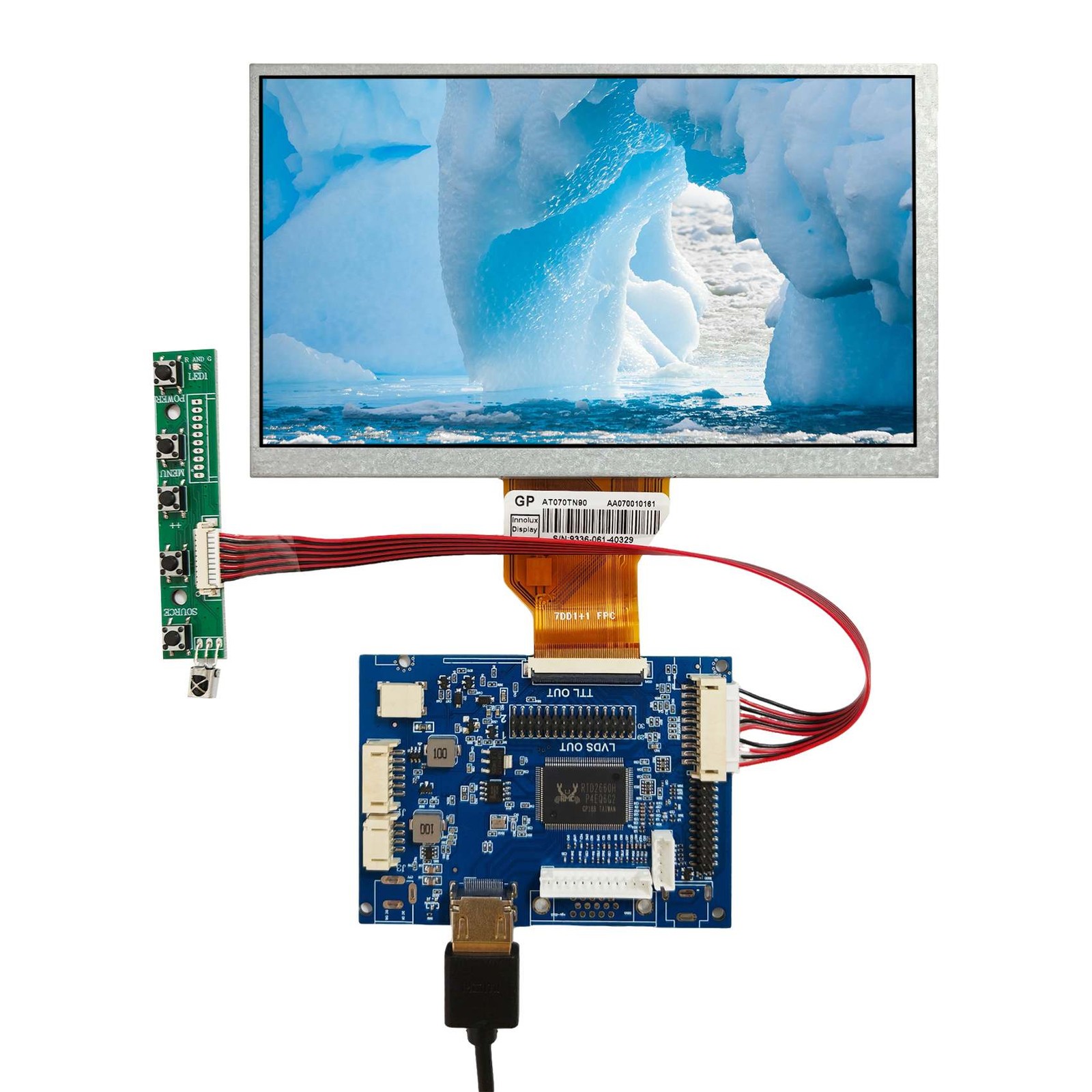 H/D AV LCD Controller Board,7 Inch 800X480 LCD Screen,Suitable For FPV Monitor