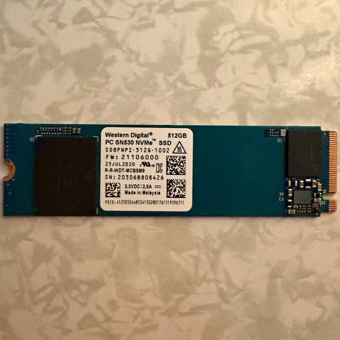 Western Digital PC SN530 512GB NVMe M.2 Internal SSD PCIe Gen3