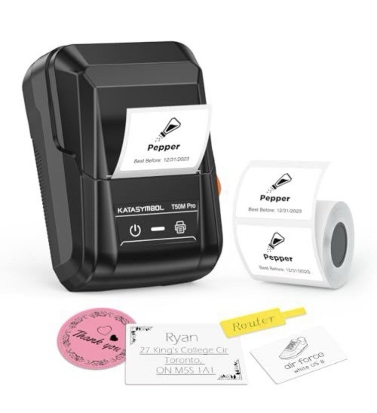 SUPVAN T50M Pro Bluetooth Label Maker Machine Wireless Thermal Labeler Tape Blac
