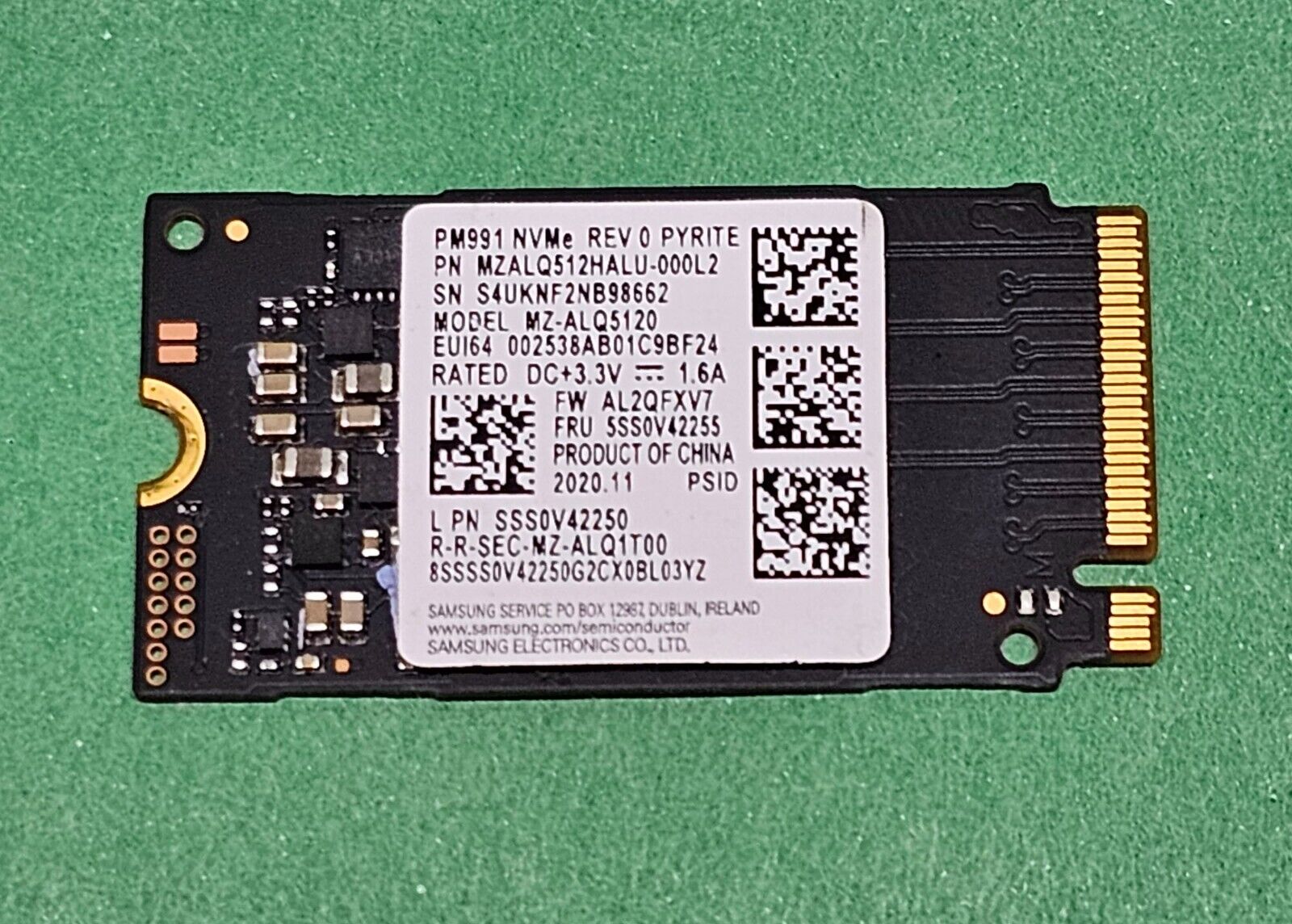 Samsung PM991 MZALQ512HALU-000L2 512GB M.2 2242 PCIe NVMe SSD Drive