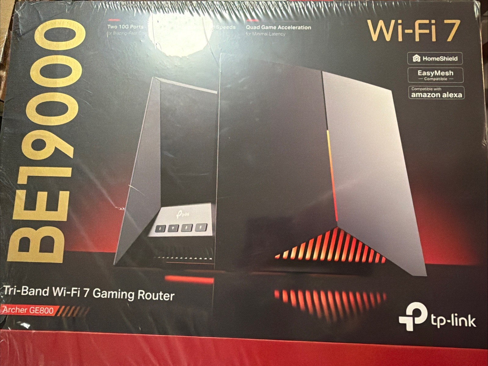 TP-Link Tri-Band BE19000 Gaming Router Wi-Fi 7, Archer GE800 New Box Damaged