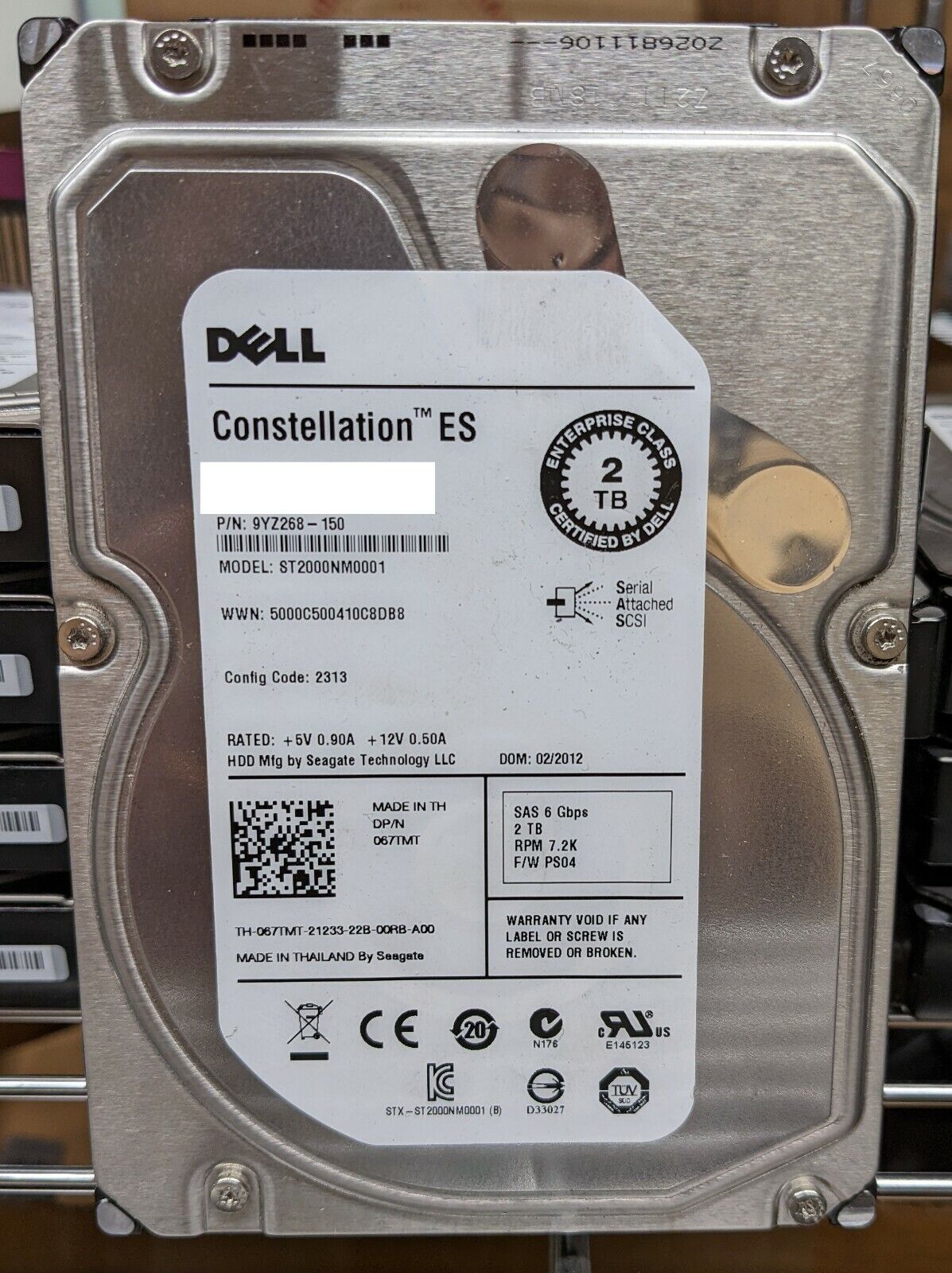 Dell 67TMT Seagate ST2000NM0001 2TB 3.5