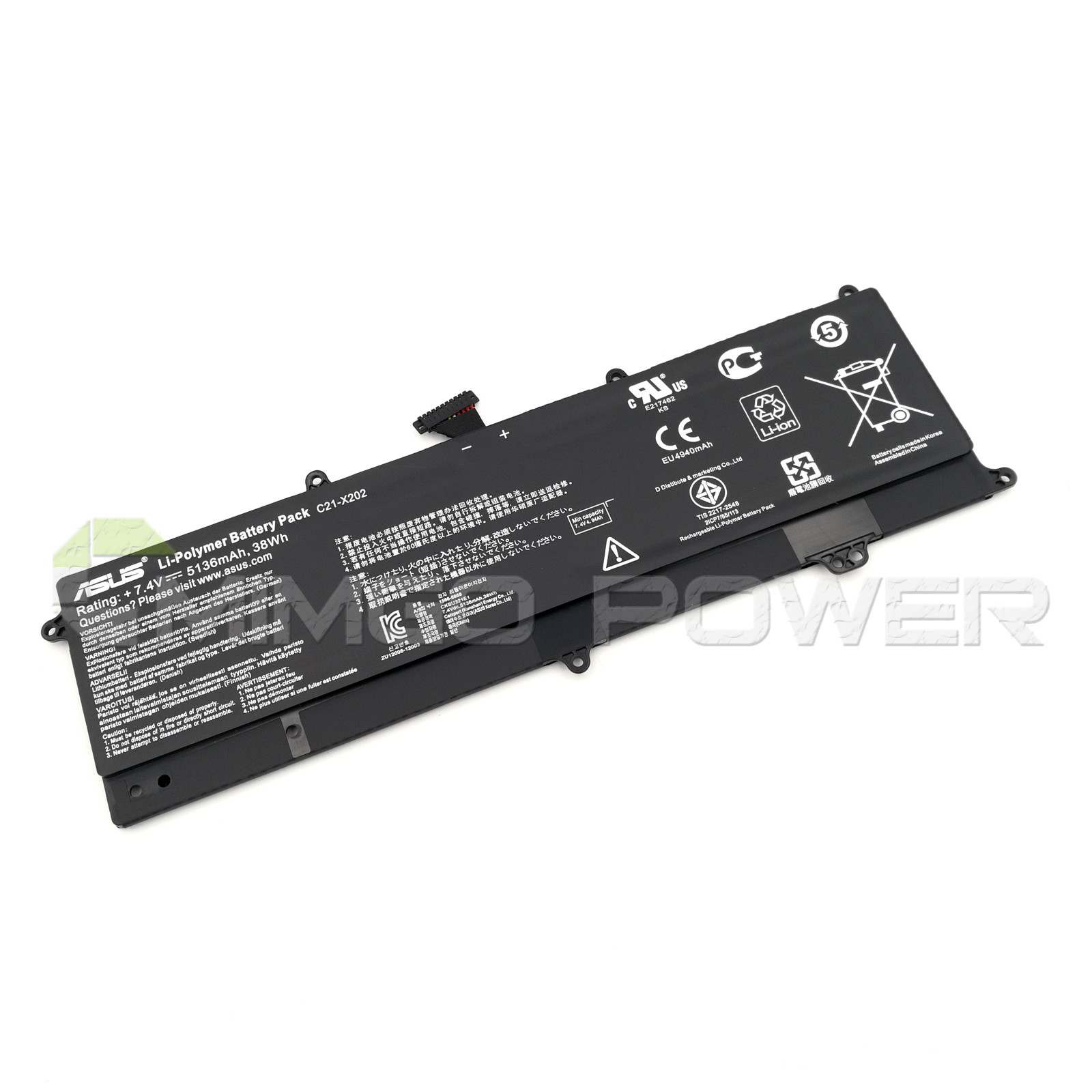 Genuine C21-X202 38Wh Battery for Asus VivoBook X201 X201E X202 X202E S200 Q200E