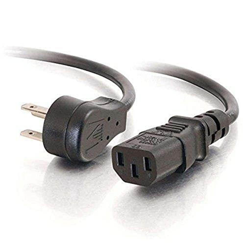 3 Foot Black Computer Power Cord 18 AWG Flat Plug Universal Power Cable