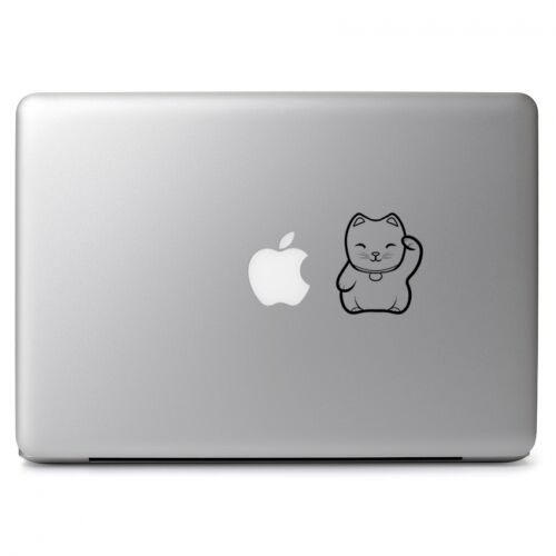 Lucky cat cute kitty meow Vinyl Decal Sticker for Macbook Laptop Car Window SUV