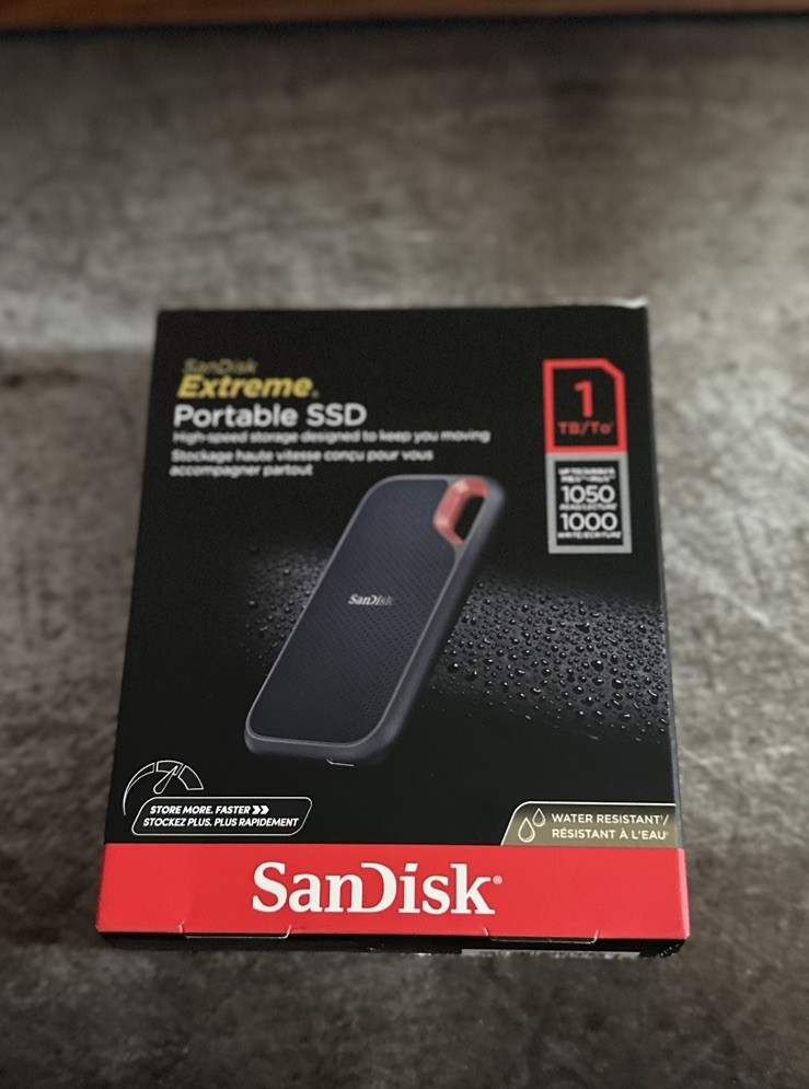 SanDisk Extreme 1TB Portable External SSD Flash Storage Drive - Black