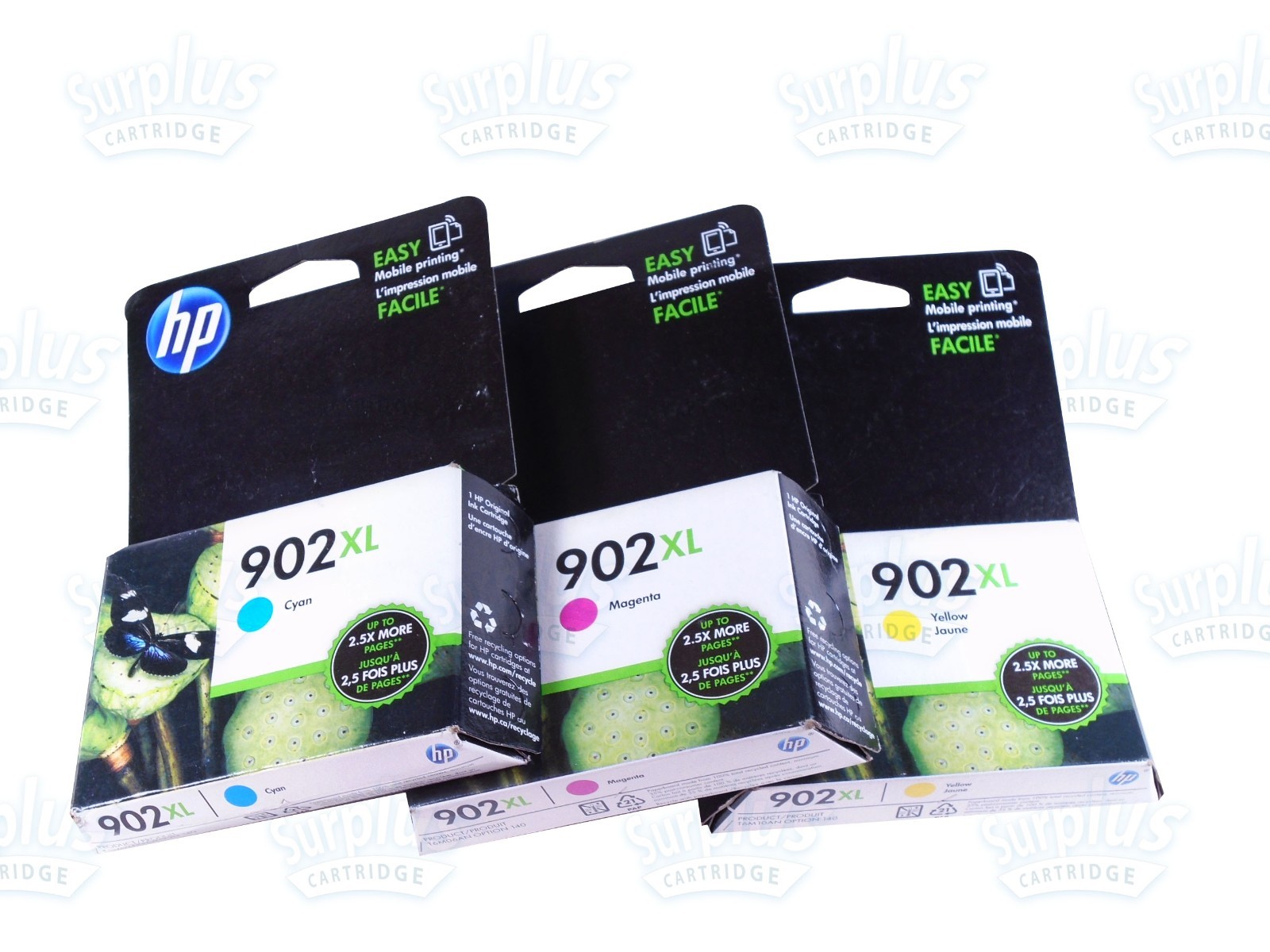 3pk Genuine HP 902XL High Yield Color Cartridges OfficeJet 6960 6968