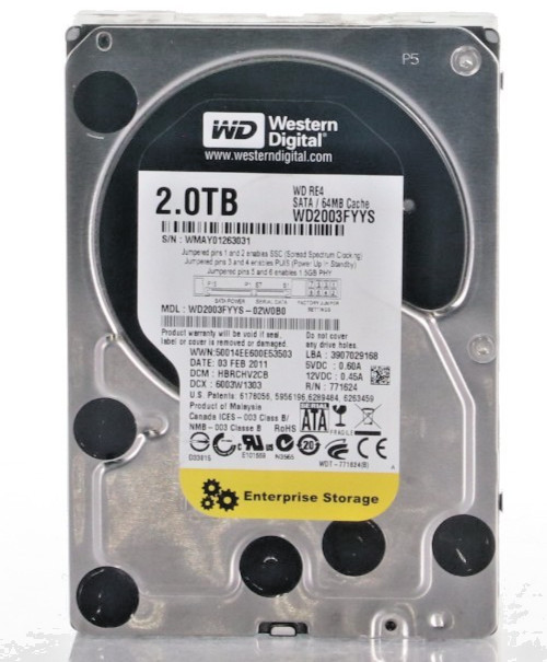 Western Digital WD RE4 WD2003FYYS 3.5" 2TB 64MB SATA HDD Hard Disk Drive