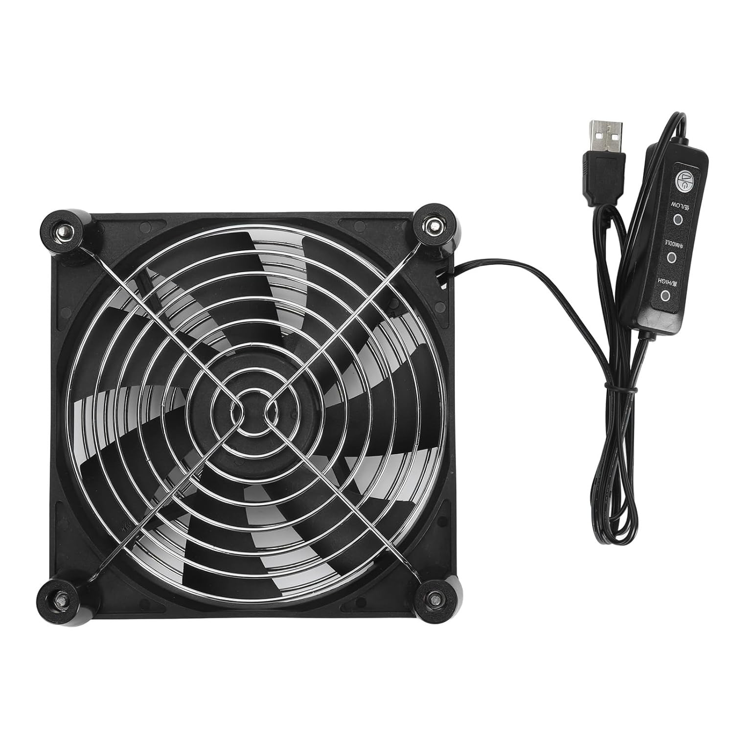 140Mm Computer Fan USB Powered, 5V PC Case Cooler 3 Speed up to 2800RPM, Silent