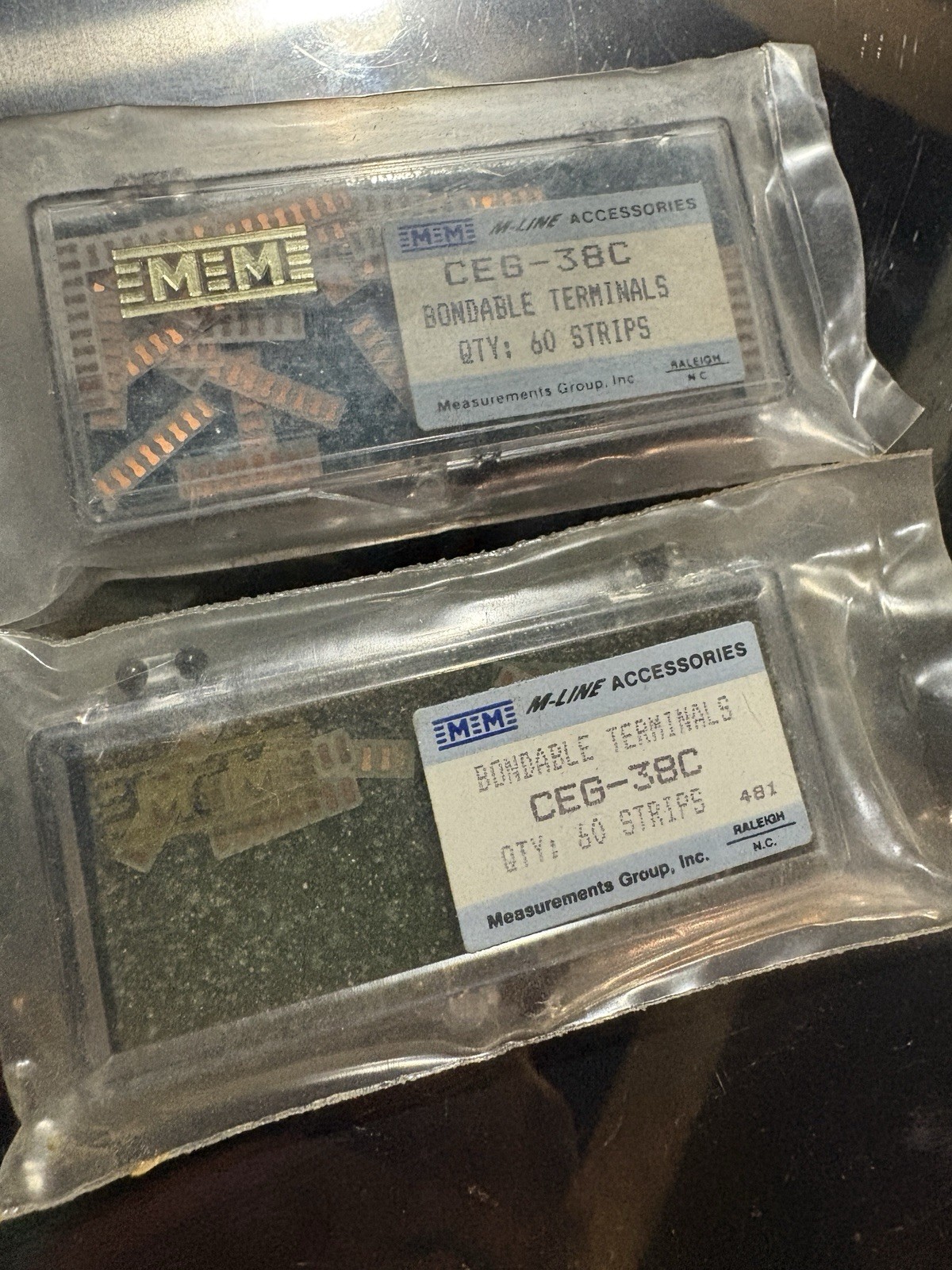 Lot of 2 Micro-Measurements CEG-38C Bondable Terminals 60 Strips M-Line NOS