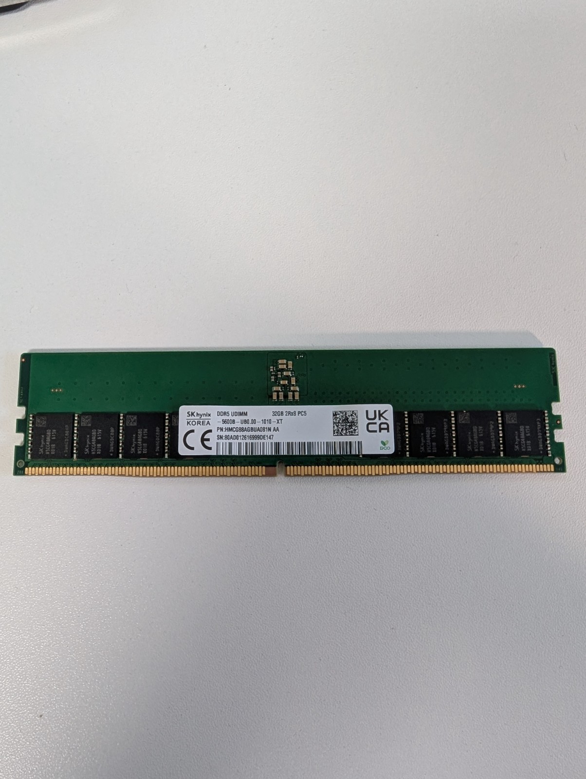SK hynix 32GB 1x32GB DDR5 4800 CL40 2Rx8 UDIMM Desktop Memory PC5-38400