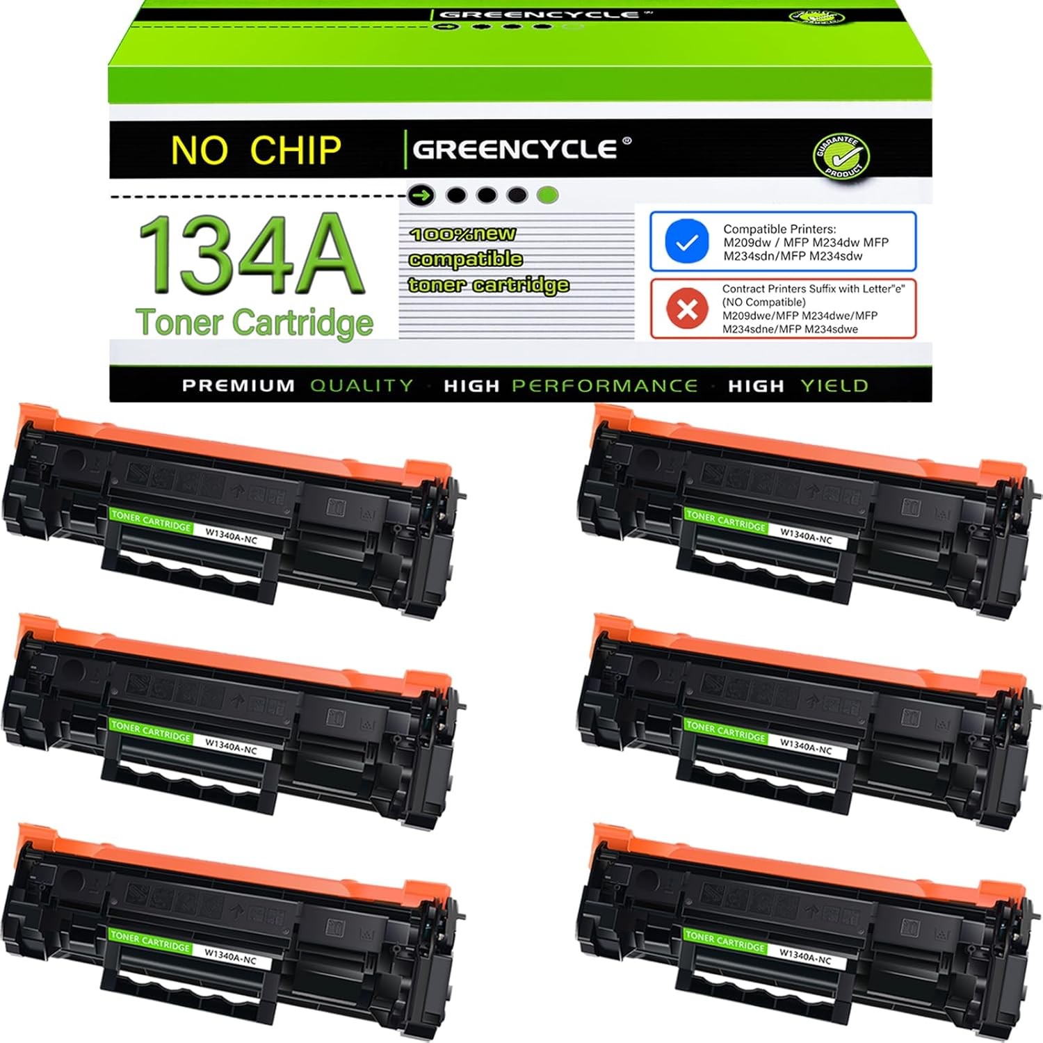 W1340A : 6PK Toner Fit for HP 134A LaserJet M209dw MFP M234sdne M234sdw