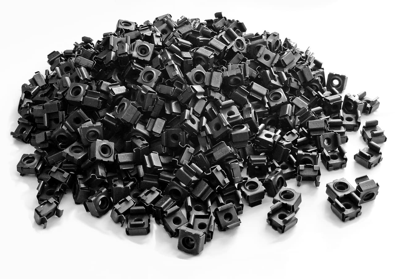 RackGold® Black 10-32 Cage Nuts - 500 Pack USA Made