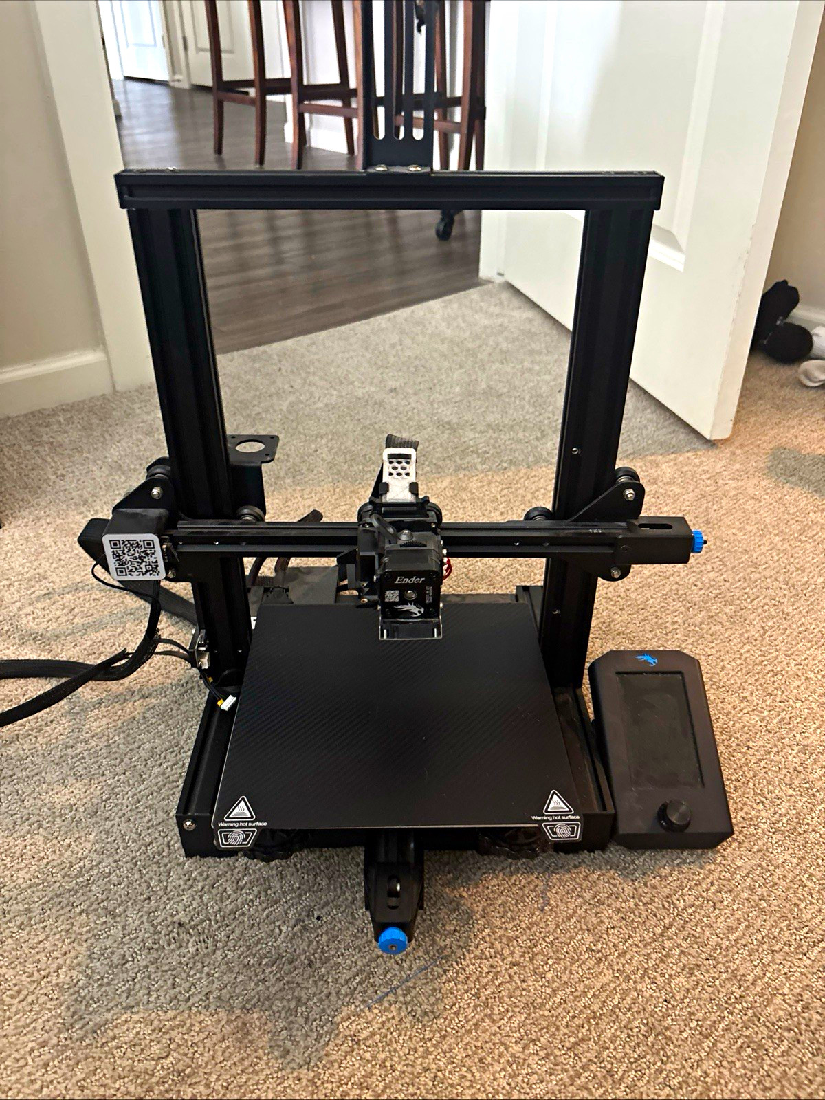 Ender 3v2 with upgraded direct drive extruder and magnetic build plate