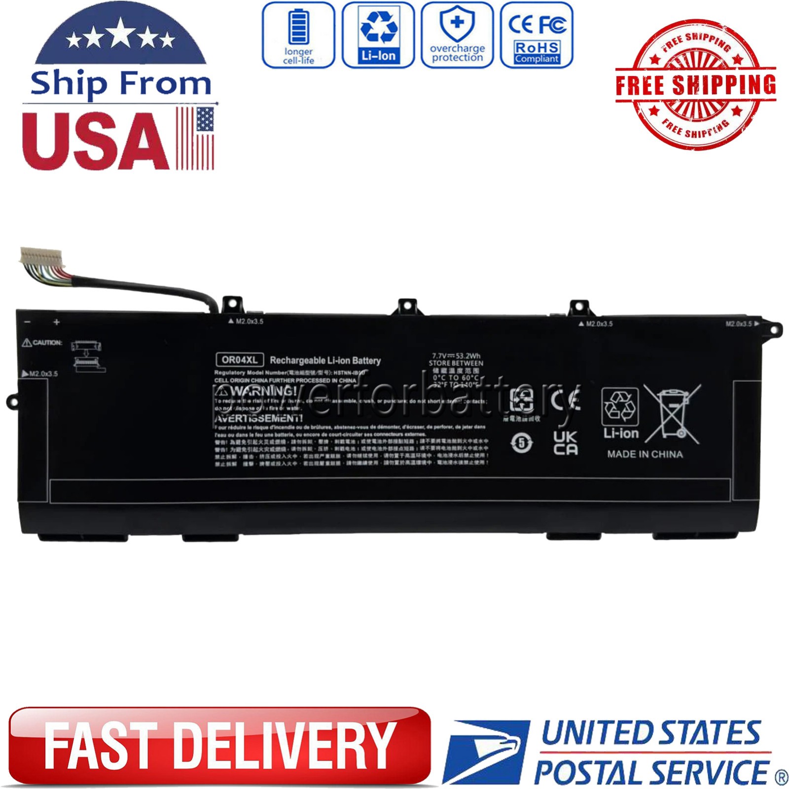 53.2Wh OR04XL Laptop Battery for HP EliteBook X360 830 G6 L34449-005 L34209-1B1 
