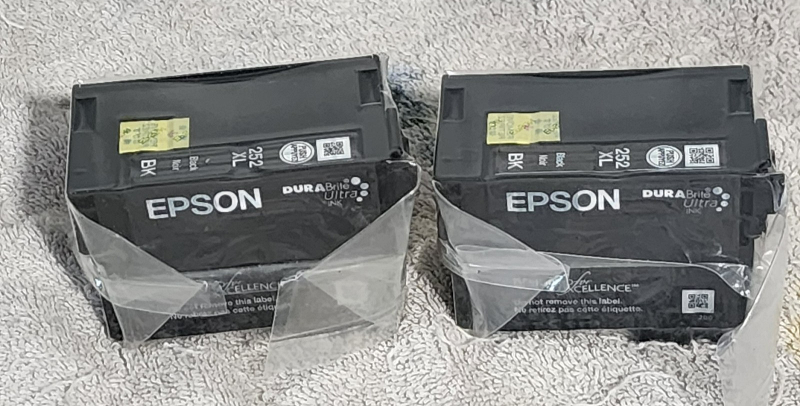Epson 252XL Black Hi Yield Ink Cartridge Set Of 2 Genuine New Sealed