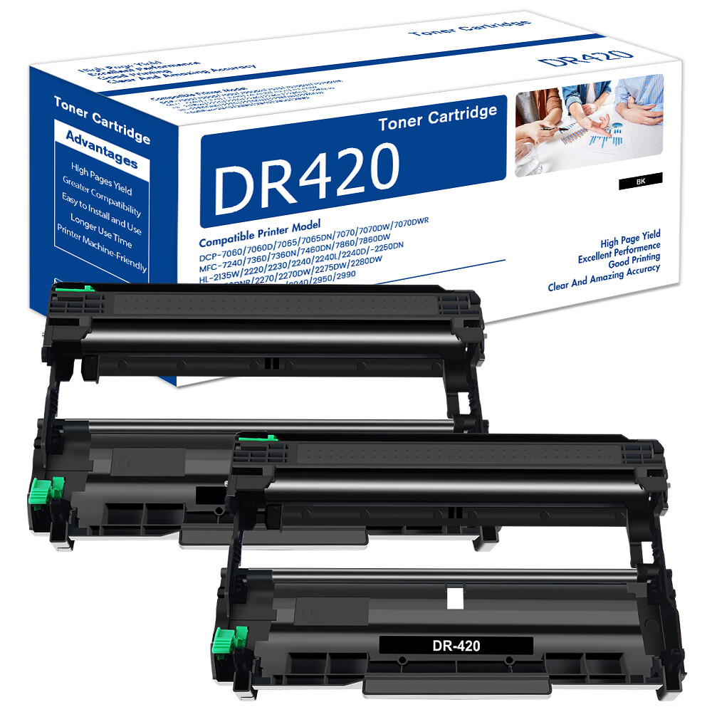 2x DR420 Drum Cartridge Fits For Brother HL-2240D HL-2242D DCP-7065DN Printer