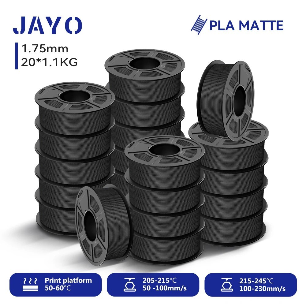 PLA Matte Printer Filament 1.75mm for 3D Printer - 20 Rolls