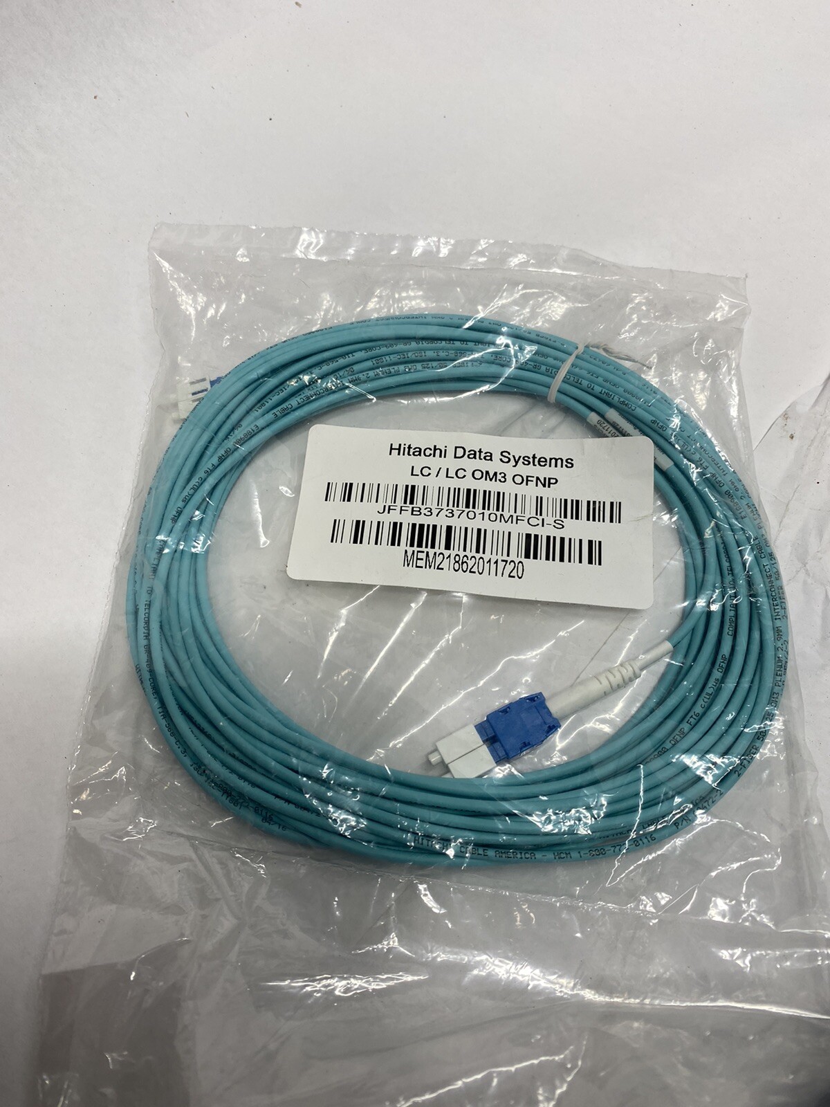 Hitachi JFFB3737010MFCI-S LC/LC Single Body 60472  Fiber Optic Plenum Cable 10M 