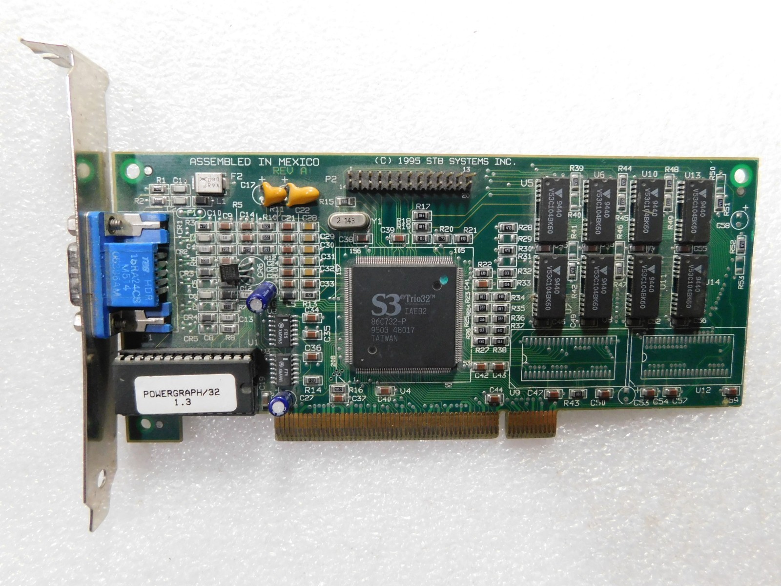 STB POWERGRAPH 32 S3 TRIO32 2MB PCI VGA VIDEO GRAPHICS CARD ADAPTER 210-0183-001