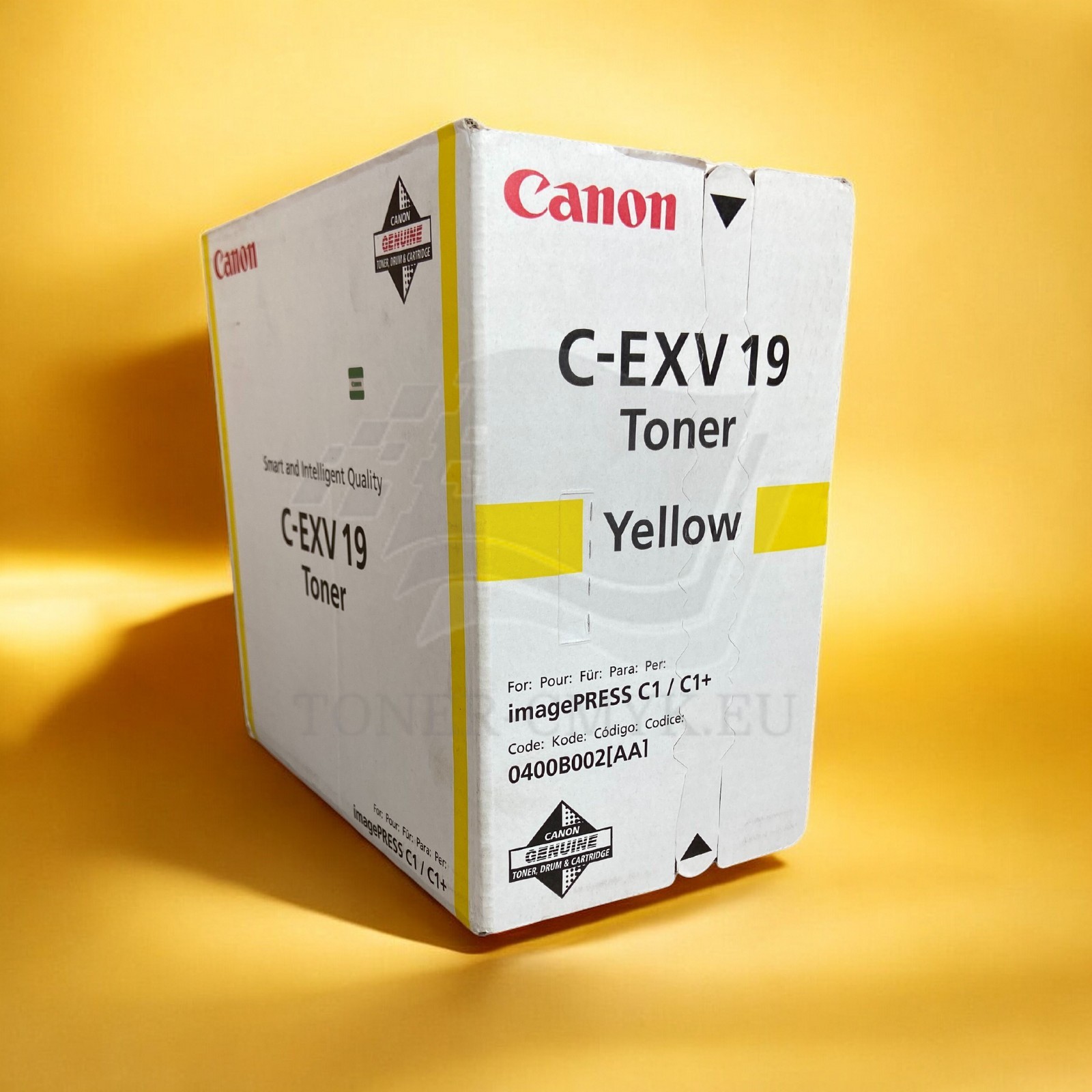 Genuine Canon C-EXV 19 Toner Yellow 0400B002 imagePRESS C 1 imagePRESS C 1 Plus