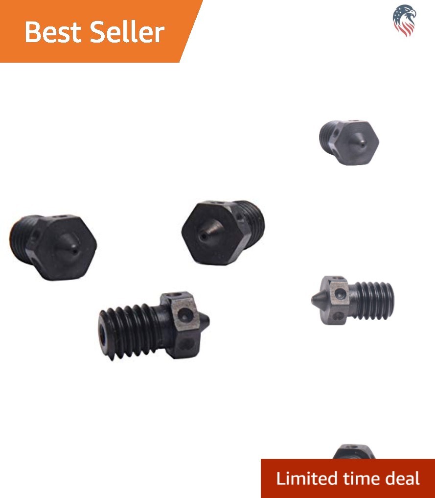 4pcs Hardened Steel Nozzles Compatible with 1.75mm 3D Printer M6 Thread