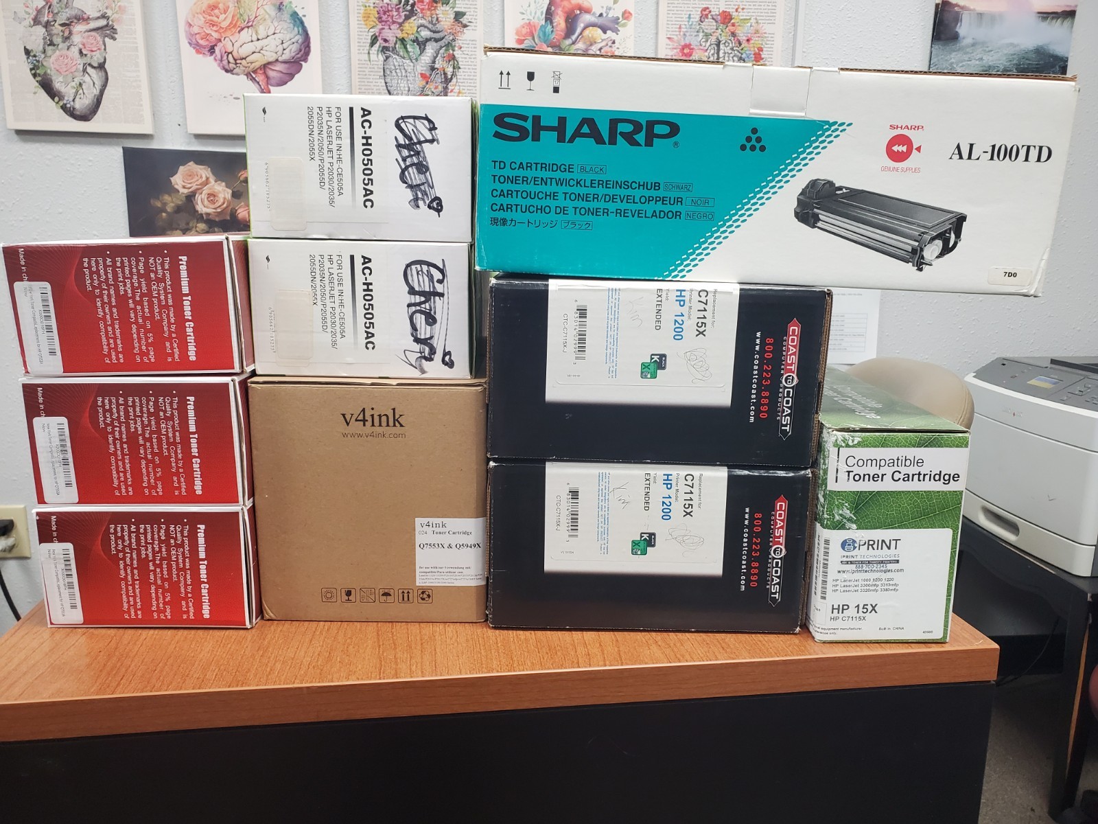 Bulk Office Surplus Lot 11 New HP & Sharp Toners